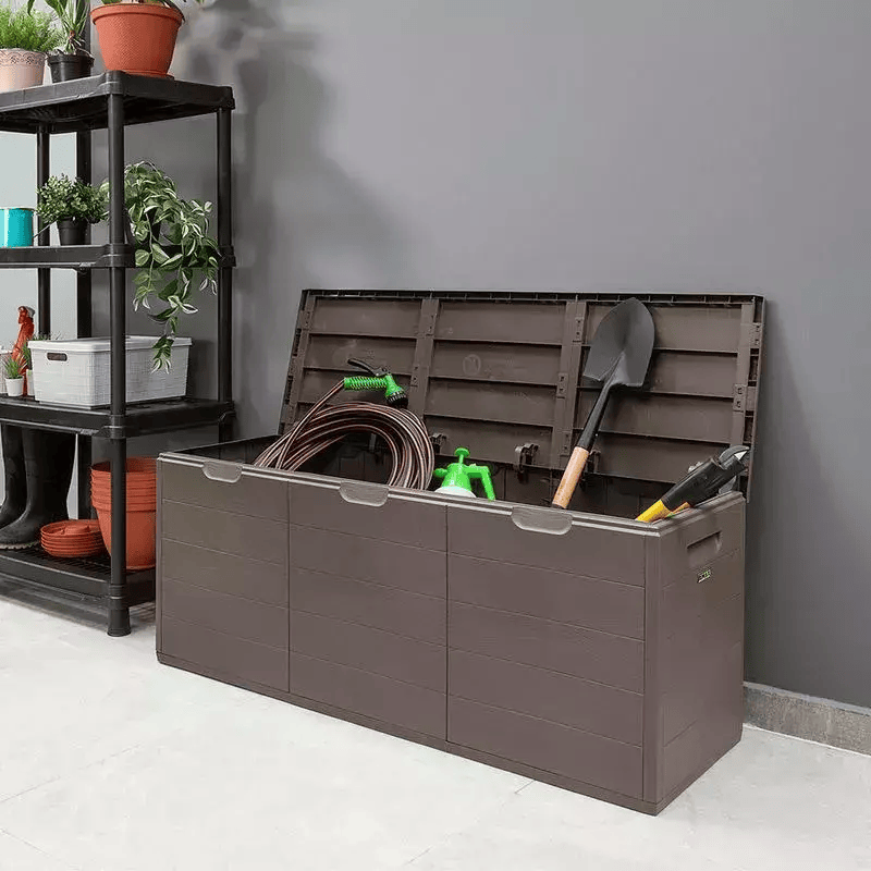 Rimax 79Gal Resin Deck Storage Box Mocha (14224) Rimax 79Gal Resin Deck Storage Box Mocha (14224)